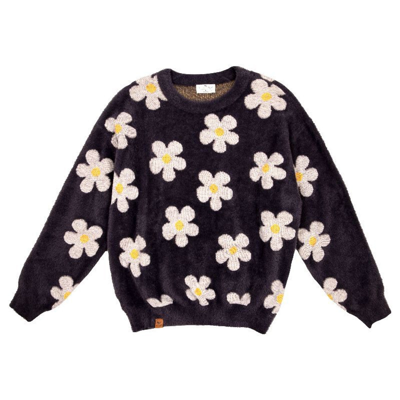 Fuzzy Sweater-Ash/Daisy