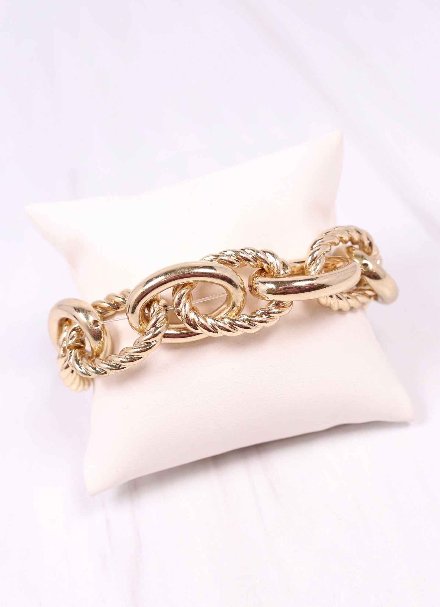 Cates Link Stretch Bracelet: GOLD