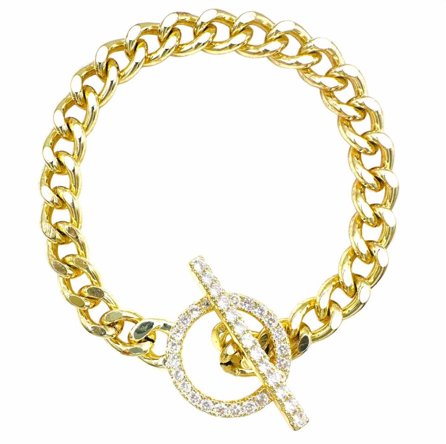Signature Crystal Toggle Statement Bracelets: Two Tone