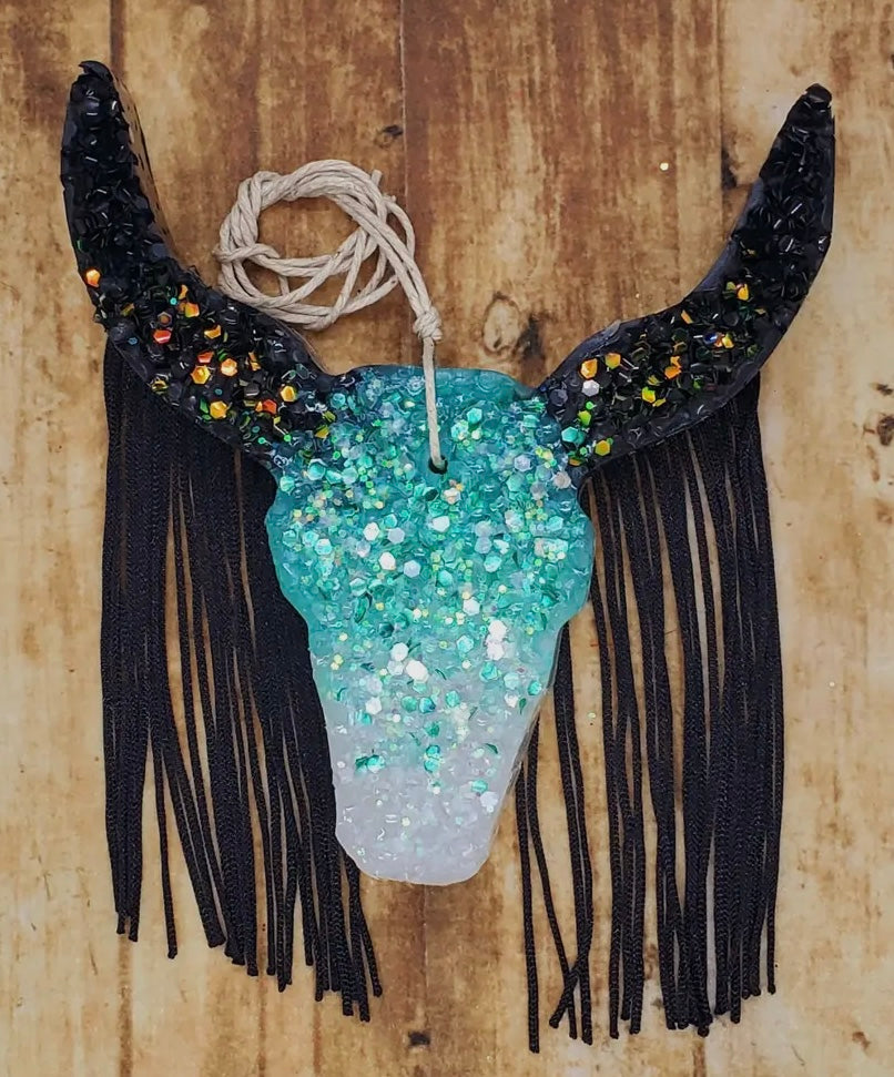 Rodeo Rebel Longhorn Freshie Strawberry Leather