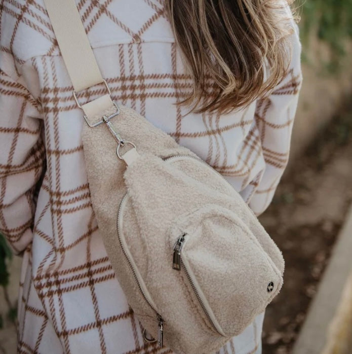 TAN CROSSBODY SHERPA SLING BAG