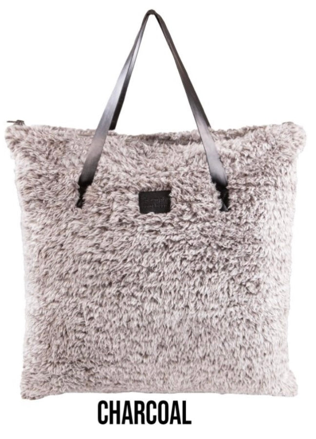 Blanket Tote-Charcoal & Taupe