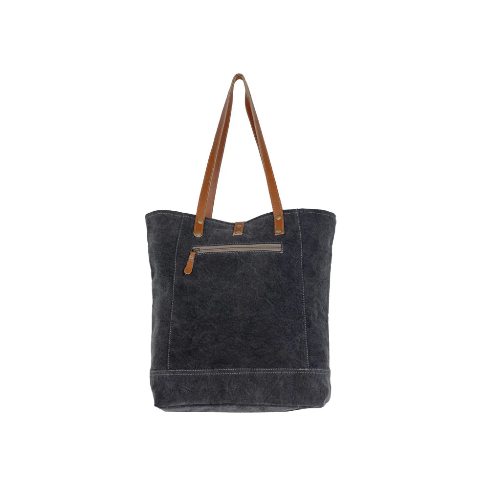 ROCK-STREWN CANVAS & HAIRON BAG
