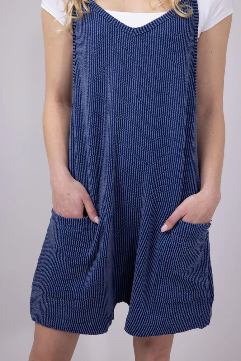 Simply Southern Knit Romper for Women in Navy