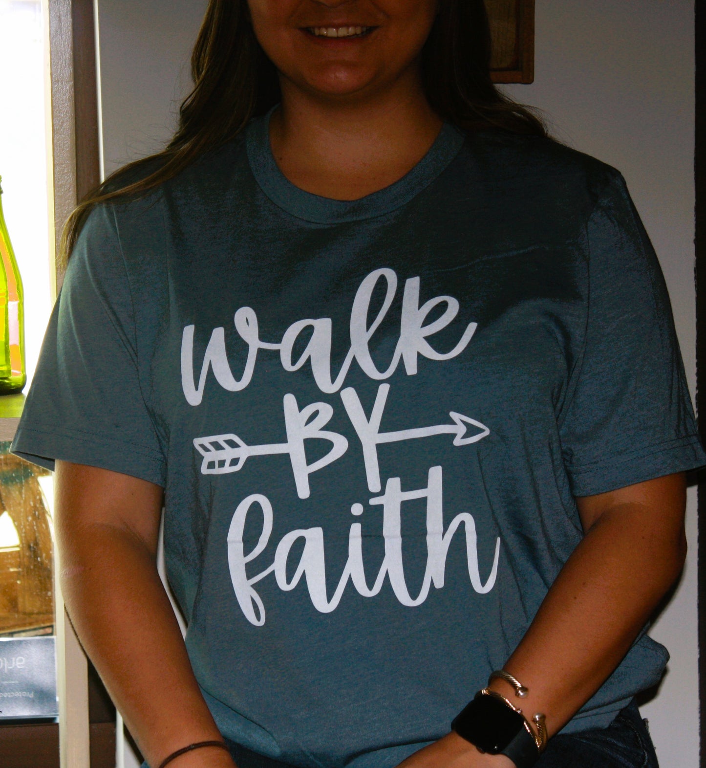 Walk By Faith Slate Tee White Ink