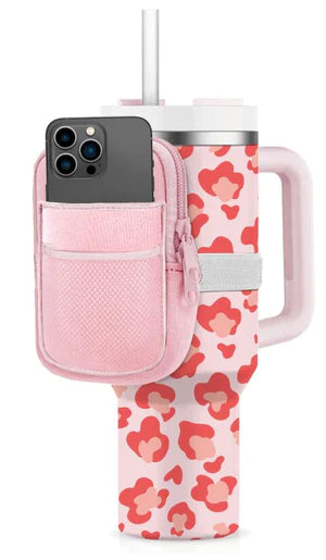 TUMBLER ATTACHABLE BAG-Light pink, Hot pink & Black