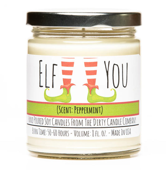 Elf You Hand Poured Soy Candle Scent: Peppermint