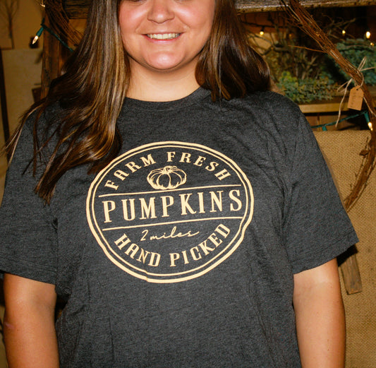 Farm Fresh Pumpkins Circle Graphic Tee