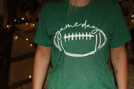 Cursive Football Game Day Graphic Tee