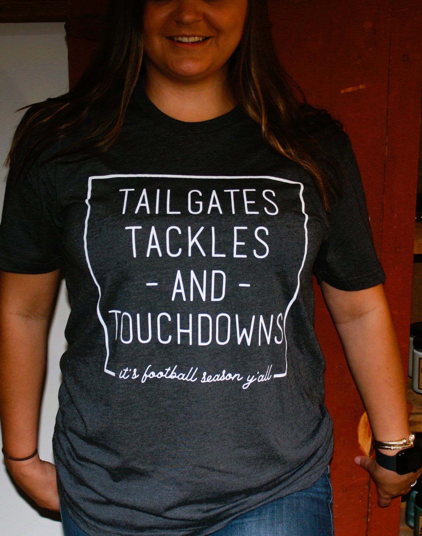 Tailgates and Touchdowns Football Charcoal