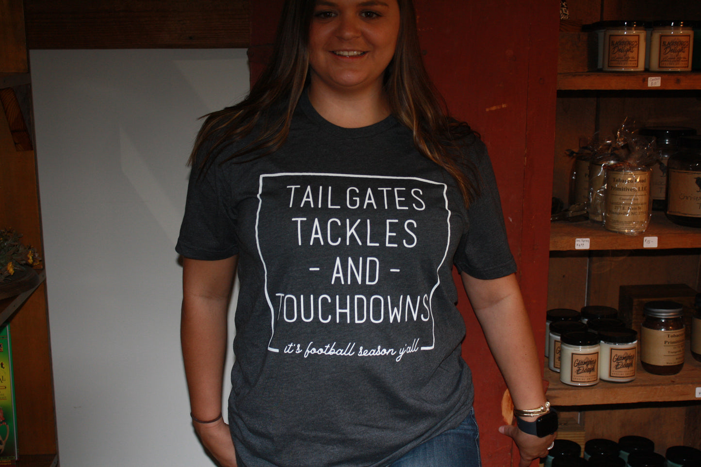 Tailgates and Touchdowns Football Charcoal