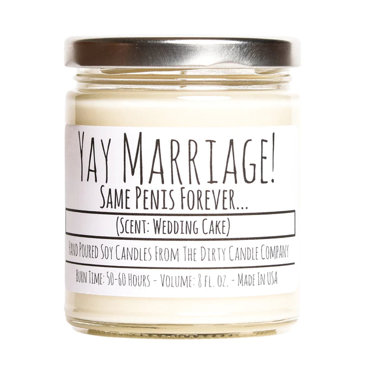 YAY Marriage Same Peins Forever Hand Poured Soy Candle  Scent: Wedding Cake