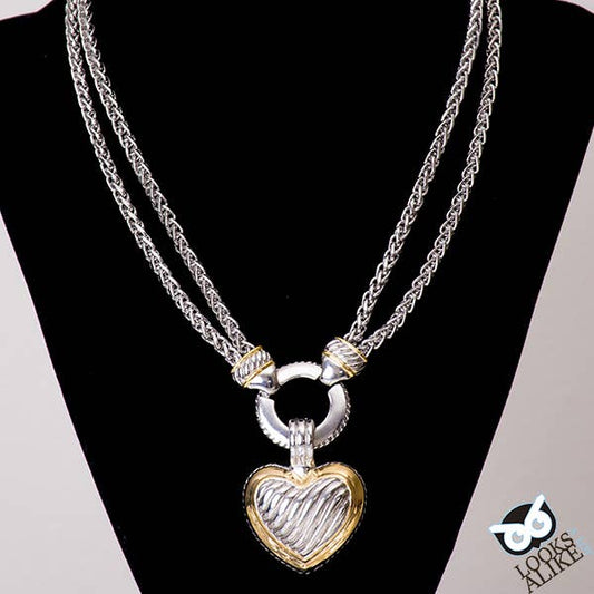 Heart Necklace And Earring Set