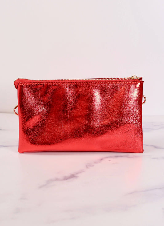 Liz Custom Collection Crossbody Bag METALLIC RED