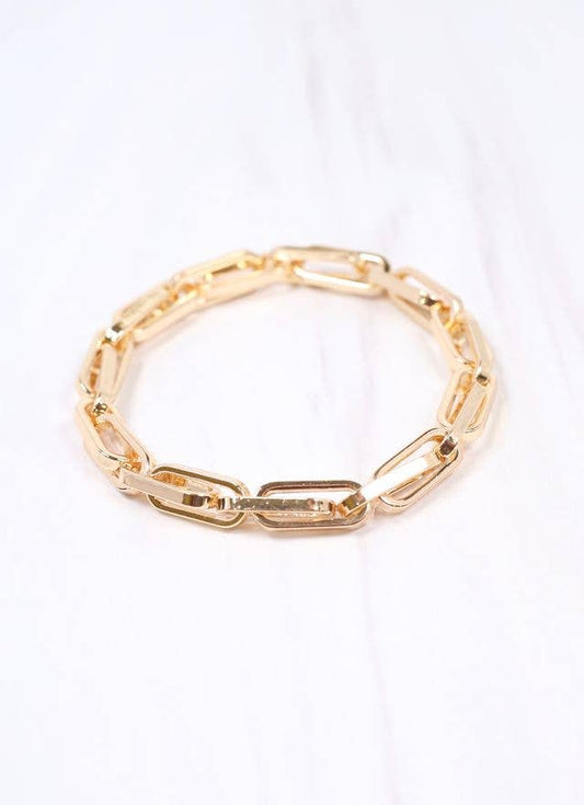 Rabson Link Stretch Bracelet: GOLD