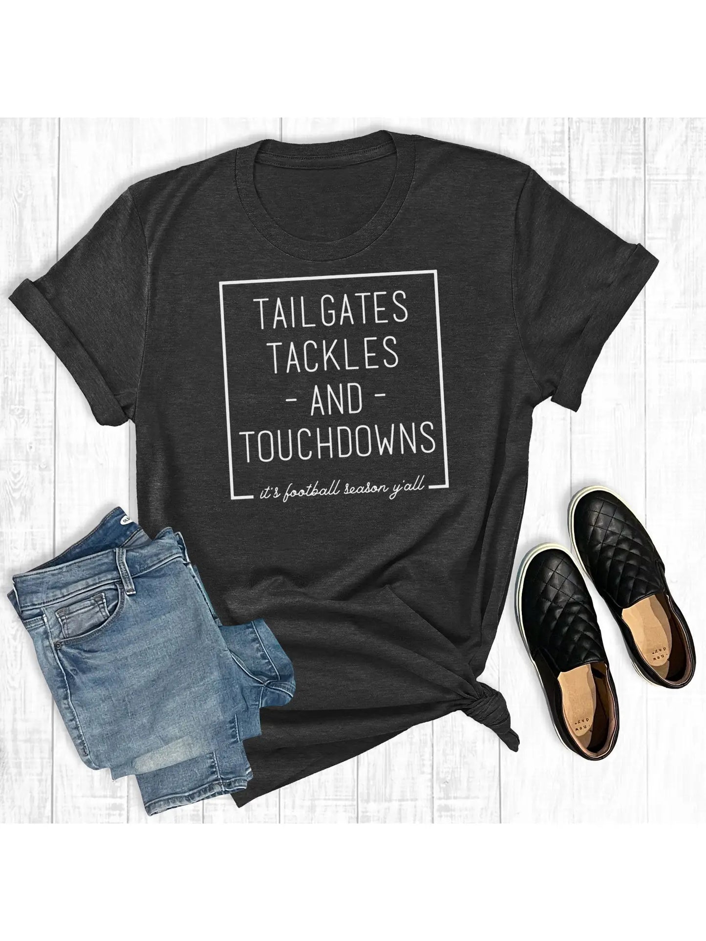 Tailgates and Touchdowns Football Charcoal