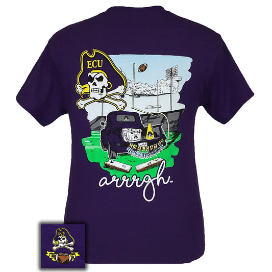 TAILGATES AND TOUCHDOWNS EAST CAROLINA PURPLE SHORT SLEEVE