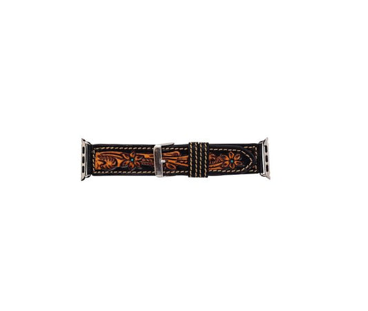 Fox Trail Hand-tooled Leather Watchband-38mm/40mm