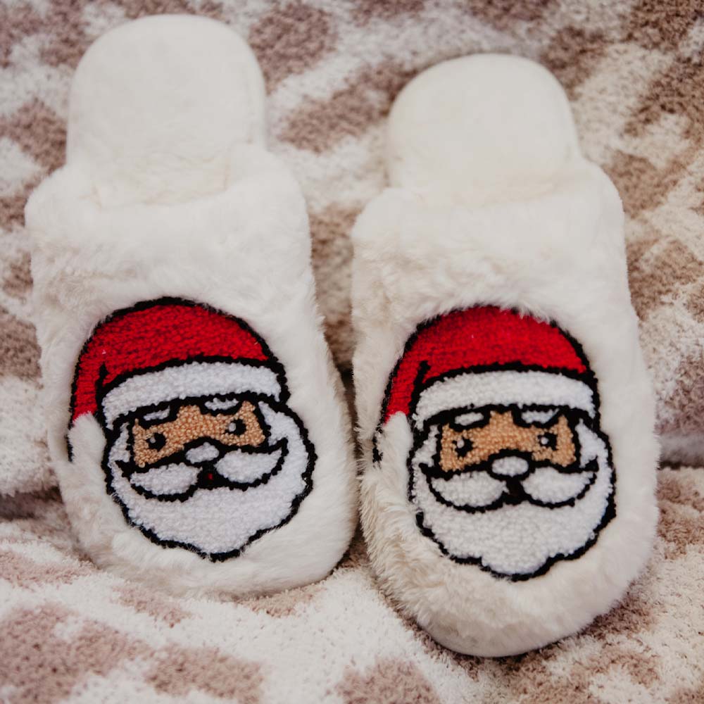 SANTA FACE RABBIT FUR - SLIPPERS