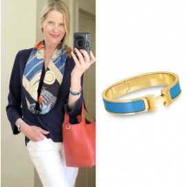 Hermes Dupe-H Clic & Clic Clac Bracelet/ Red, Pink, Sky Blue & White