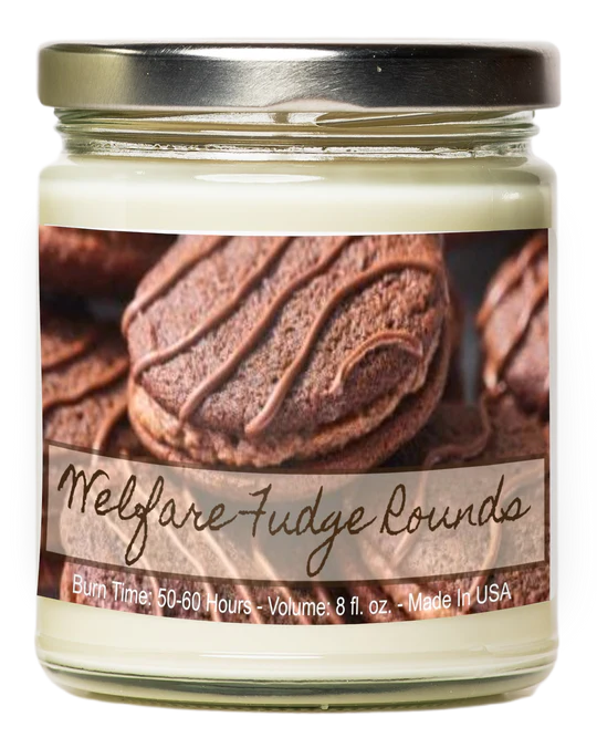 Welfare Fudge Rounds Hand Poured Soy Candle Scent: Fudge Rounds